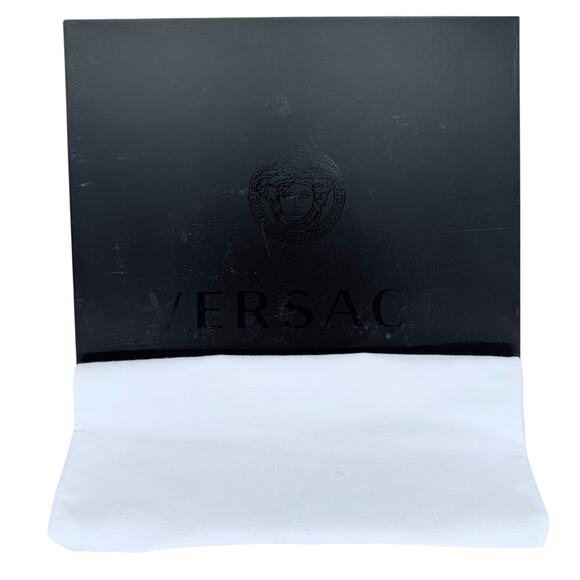 VERSACE Platform Sandals Zoccolo Vitellino T140 EU 40 US 10 Black Leather Heels - Picture 13 of 14